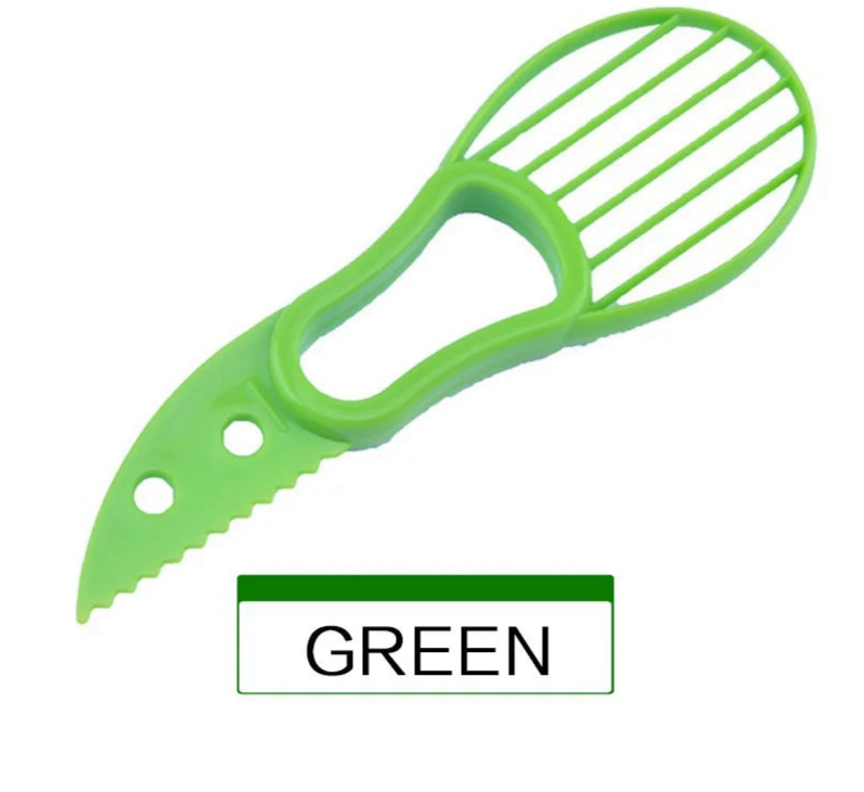 JJYY 3 In 1 Avocado Slicer Shea Corer Butter Fruit Peeler Cutter Pulp Separator Plastic Knife Kitchen Vegetable Tools