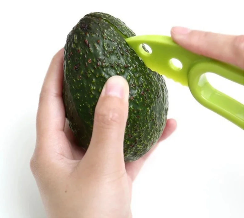 JJYY 3 In 1 Avocado Slicer Shea Corer Butter Fruit Peeler Cutter Pulp Separator Plastic Knife Kitchen Vegetable Tools