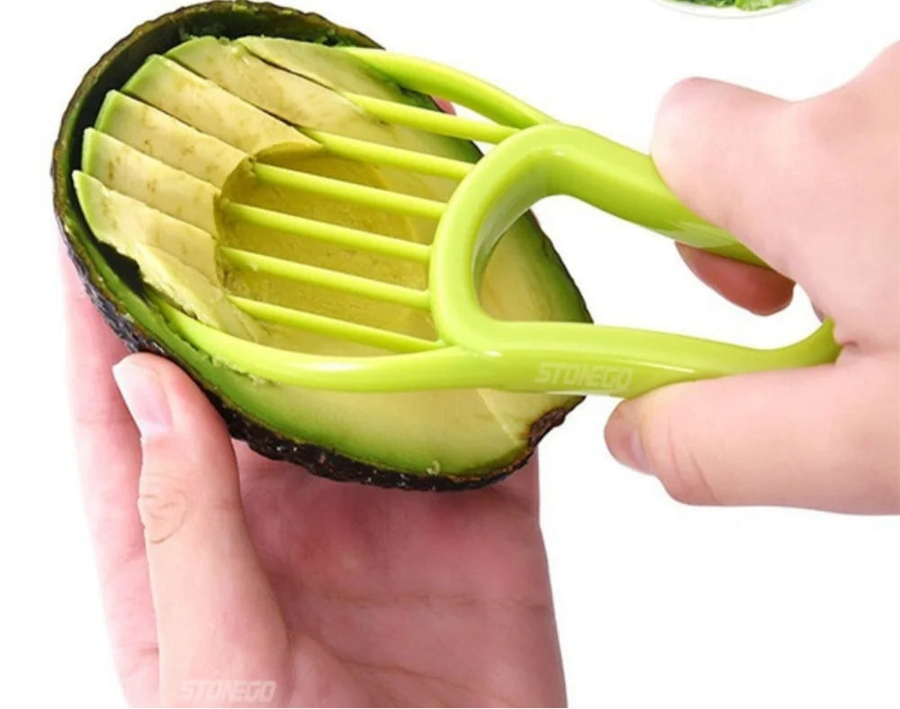 JJYY 3 In 1 Avocado Slicer Shea Corer Butter Fruit Peeler Cutter Pulp Separator Plastic Knife Kitchen Vegetable Tools