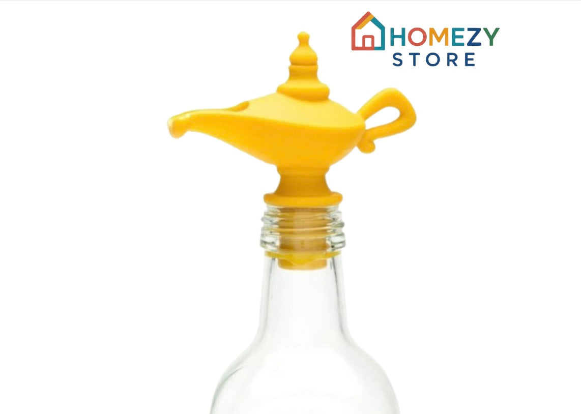 Creative silicone Aladdin lamp wine pouring device kitchen oil pouring nozzle leak proof sealing plug spiral type wine