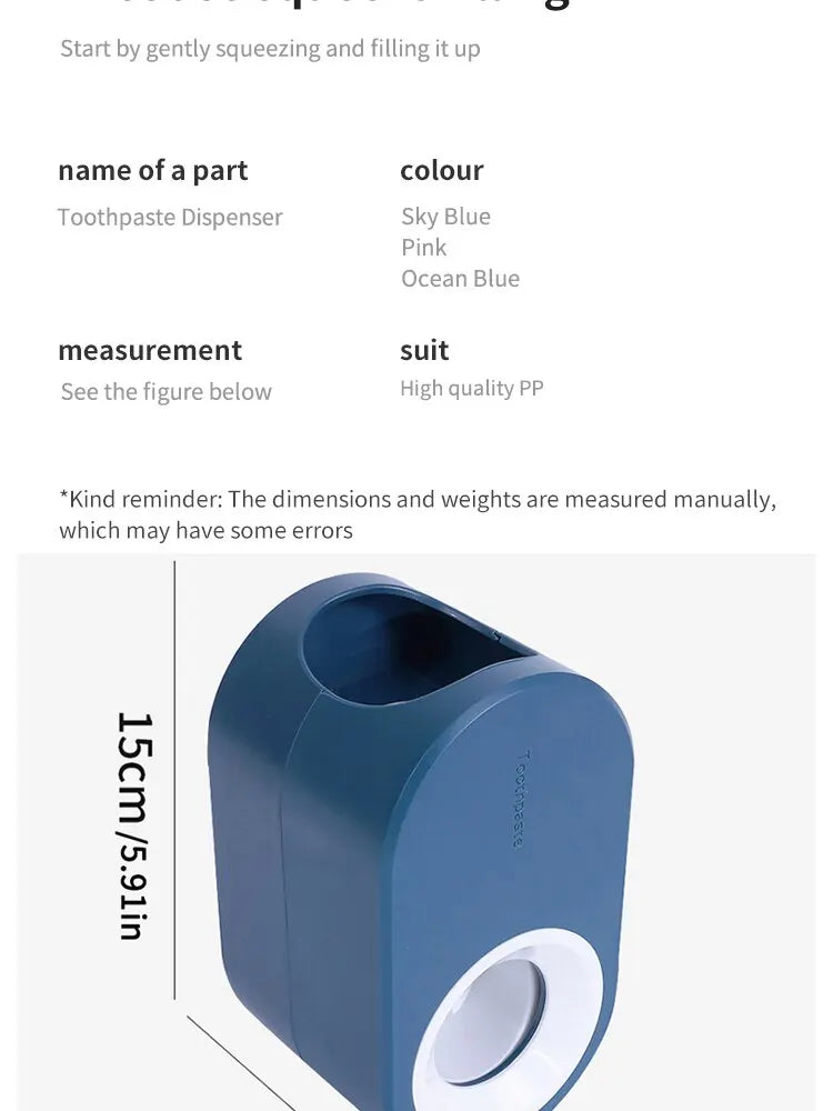 Automatic Toothpaste Squeezer Set Home Wall Bracket Toothbrush Holder Dust-proof Wall-mounted Toothpaste Squeezer