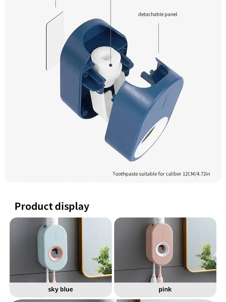 Automatic Toothpaste Squeezer Set Home Wall Bracket Toothbrush Holder Dust-proof Wall-mounted Toothpaste Squeezer