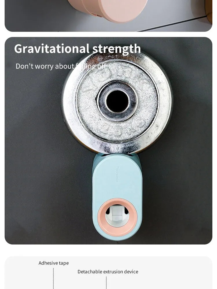 Automatic Toothpaste Squeezer Set Home Wall Bracket Toothbrush Holder Dust-proof Wall-mounted Toothpaste Squeezer