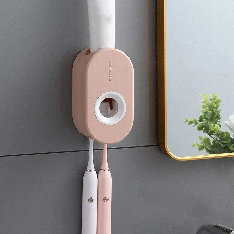 Automatic Toothpaste Squeezer Set Home Wall Bracket Toothbrush Holder Dust-proof Wall-mounted Toothpaste Squeezer