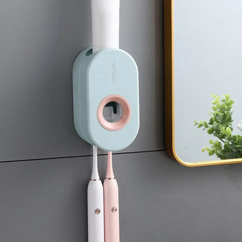 Automatic Toothpaste Squeezer Set Home Wall Bracket Toothbrush Holder Dust-proof Wall-mounted Toothpaste Squeezer