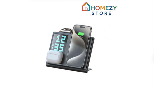 Trending Products Portable 5-in-1 Pixel Animation Foldable Wireless Charger Stand Pad for Mobile Phone Smart Watch Earphone