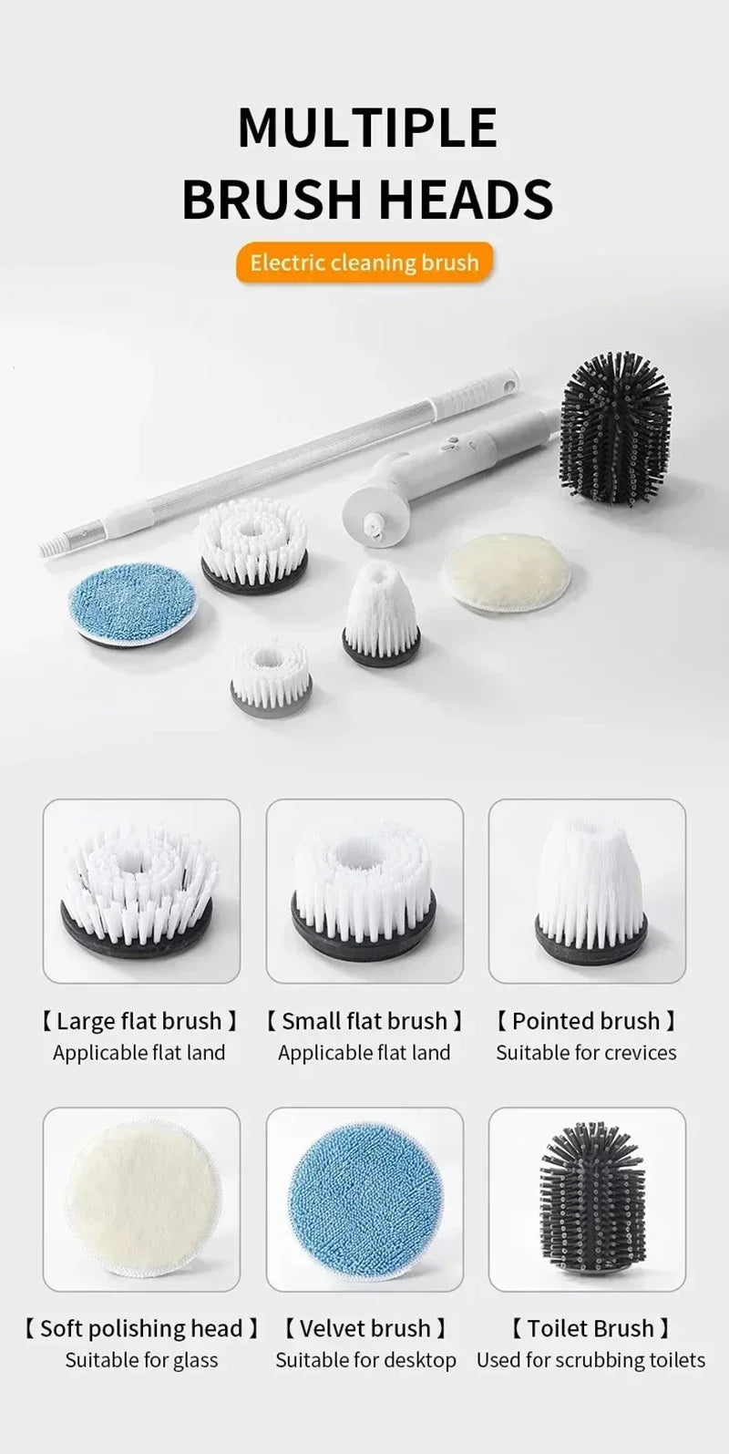 Electric Spin Scrubber – Powerful Cordless Cleaning Brush
