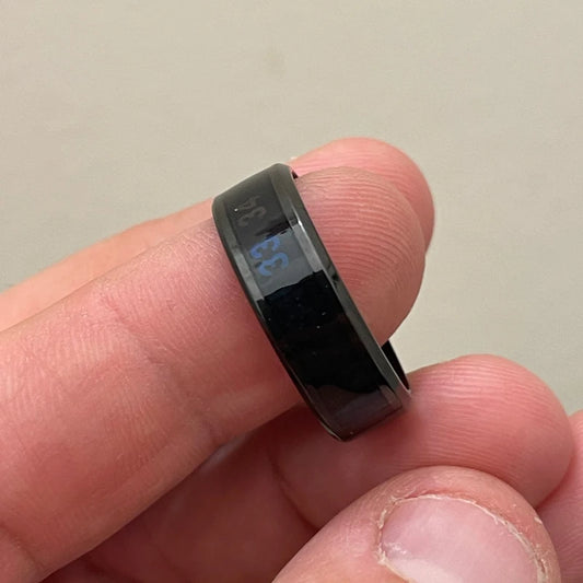 Smart Temperature Ring Titanium Steel Emotion Changes Intelligent Temperature Measuring Rings for Lovers Waterproof Jewelry