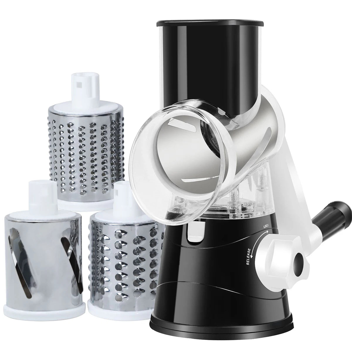Multifunctional Vegetable Slicer Shredder Cutter Tool 3 Sharp Drums Manual Hand Operated Grater Cheese Peanut Cookie Chopper