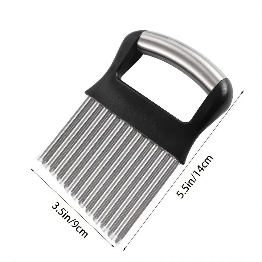 Upgrade Your Kitchen with a 1pc Crinkle Cutter - Wavy Chopper Knife for Fruits, Vegetables, Salad, Carrots, Potatoes & Fries